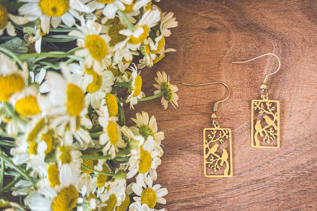 Beautiful Gold or Silver Bird Earrings