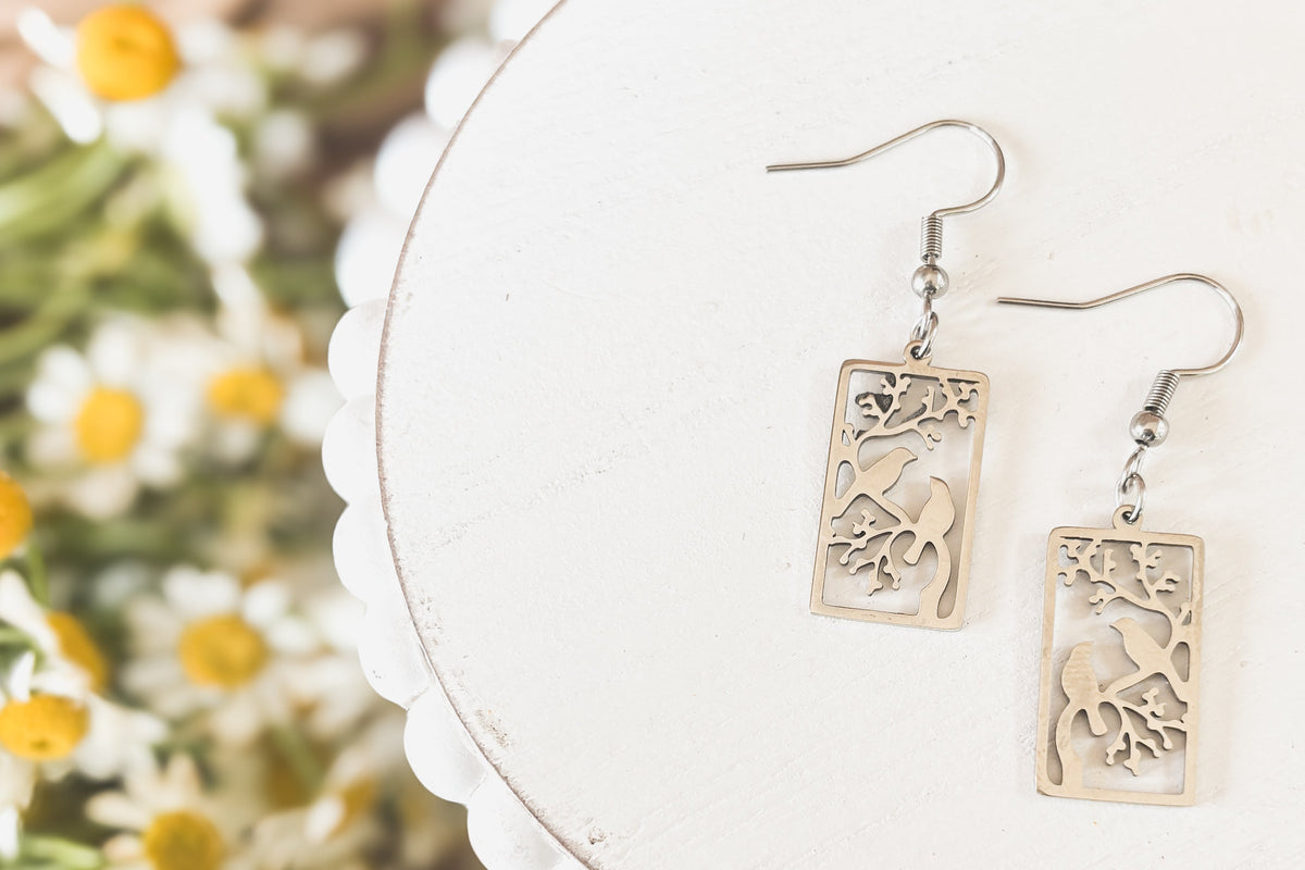 Beautiful Gold or Silver Bird Earrings