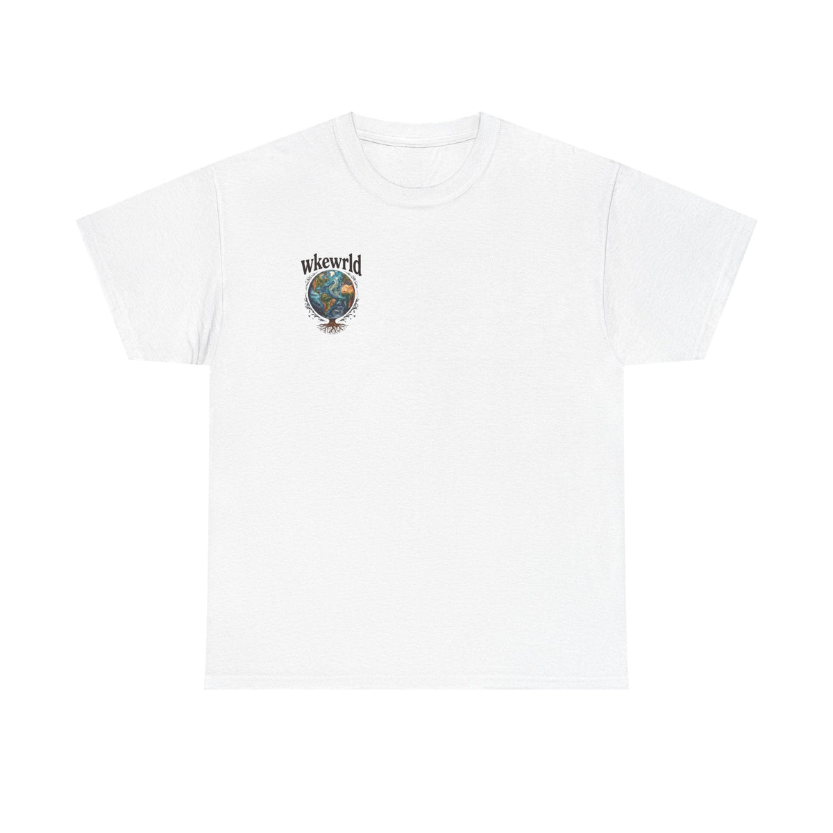 Earth Tree Graphic Tee — "WKE WRLD" Vintage Globe Design