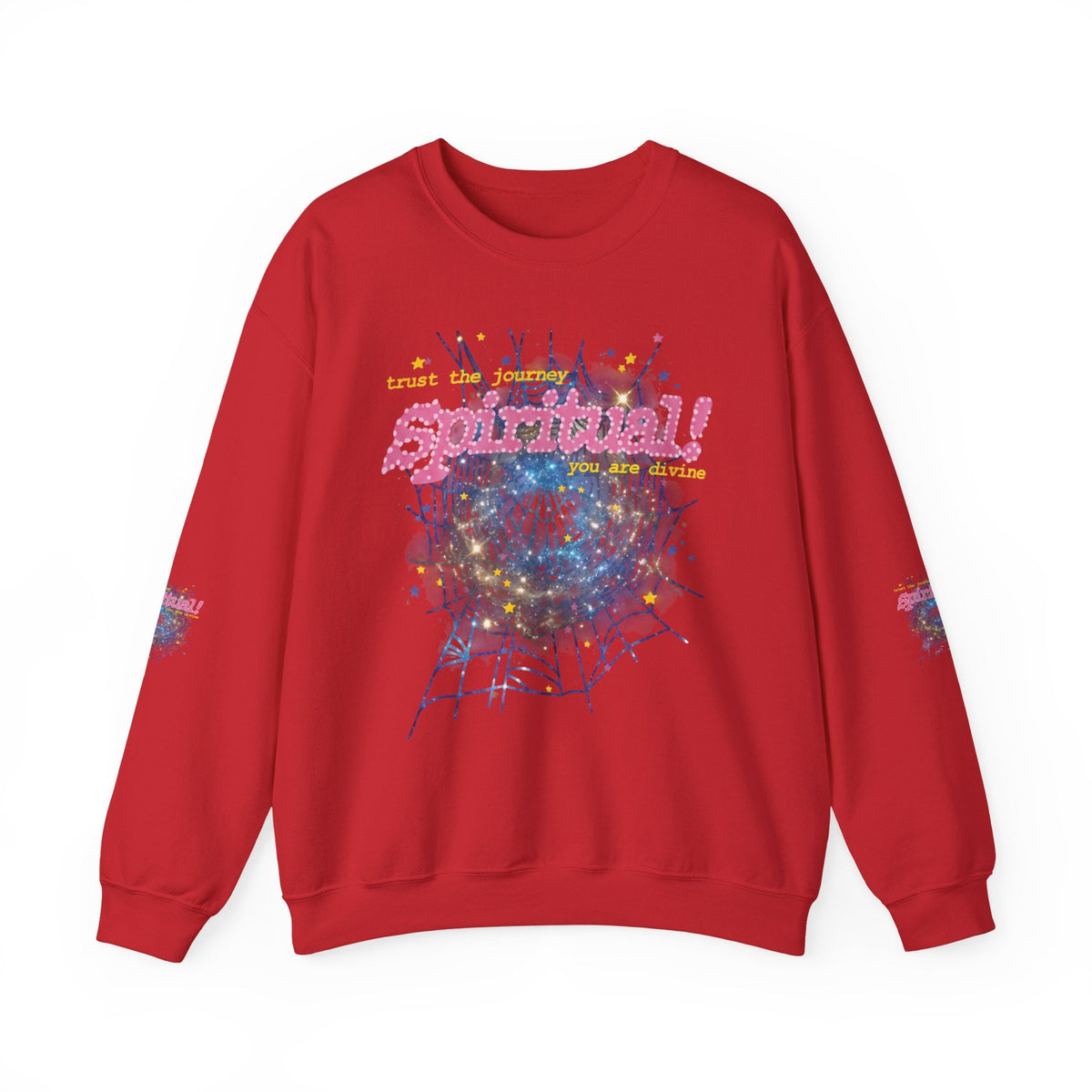 Spiritual Graphic Crewneck Sweatshirt – Dreamy Spiderweb Art