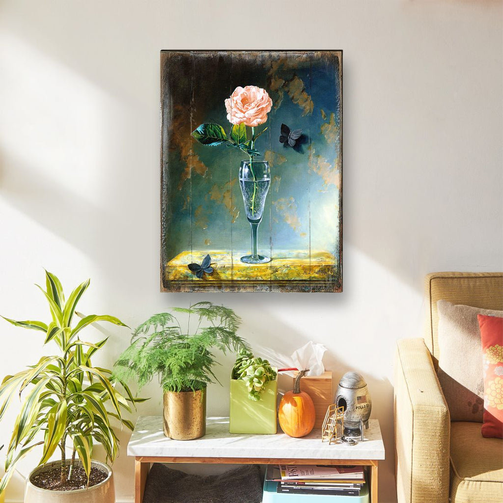 Ameya Rose Art Wooden Wall Art by Nature Wonders - Love Family Kids Decor - 95350B