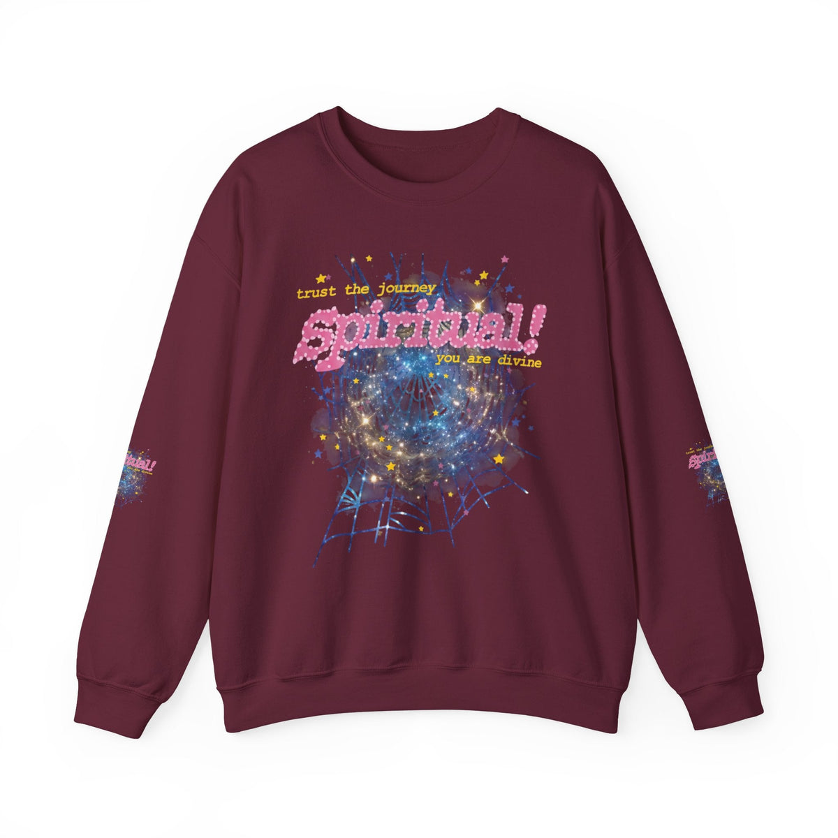 Spiritual Graphic Crewneck Sweatshirt – Dreamy Spiderweb Art
