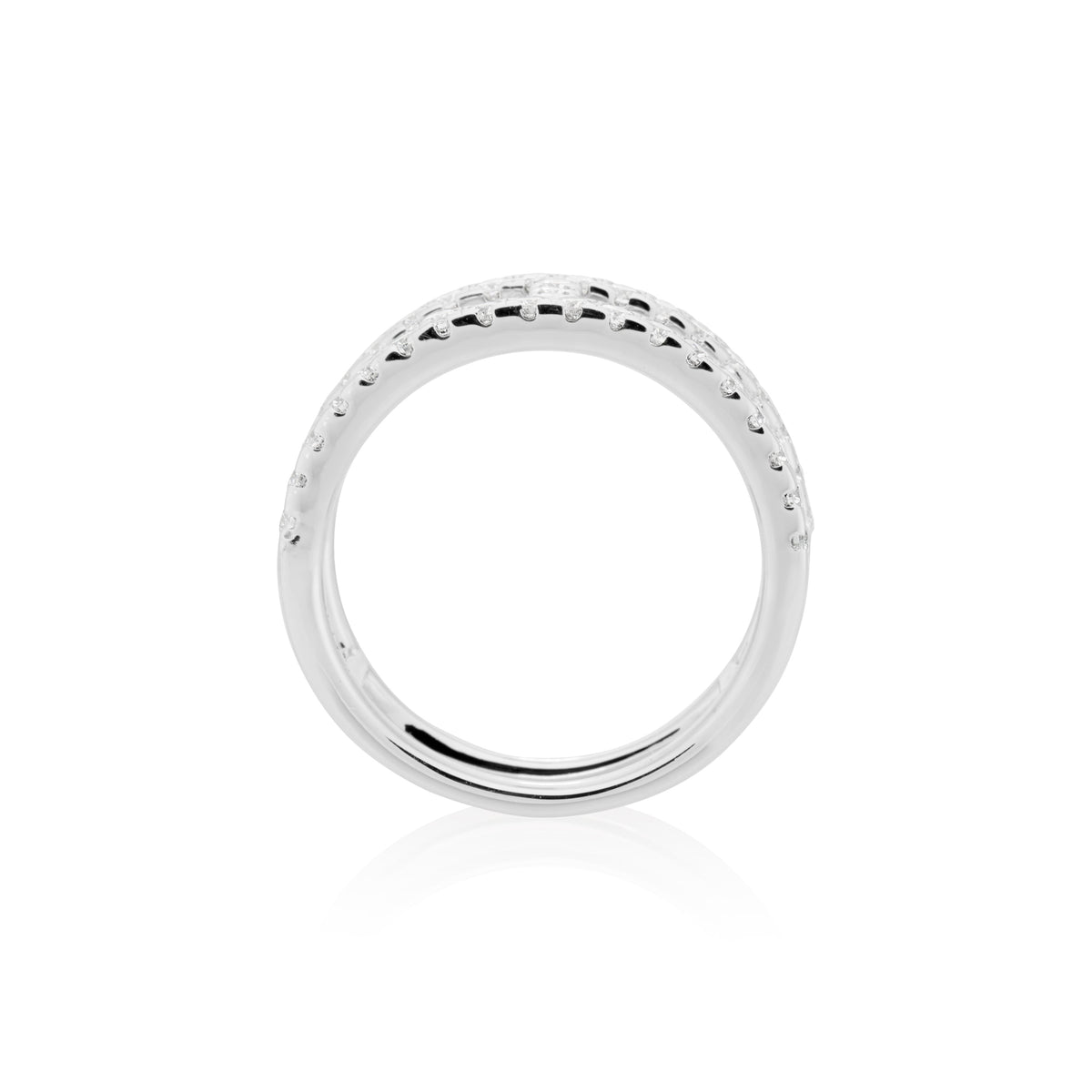 1.5mm Moissanite H Ring in 925 Sterling Silver