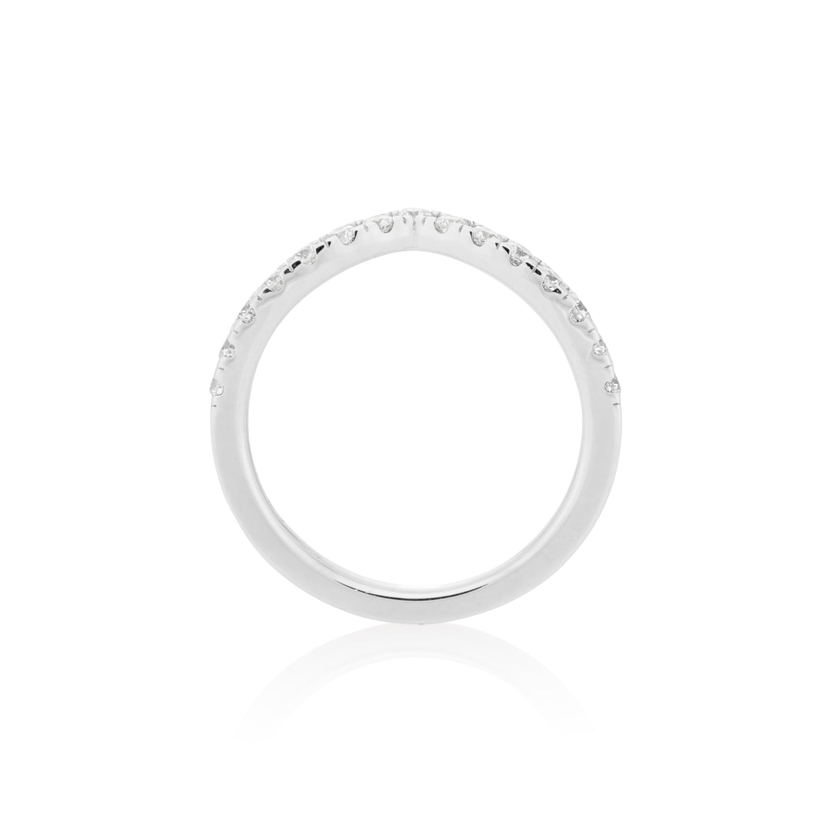 1.8mm Moissanite V Curve Ring in 925 Sterling Silver