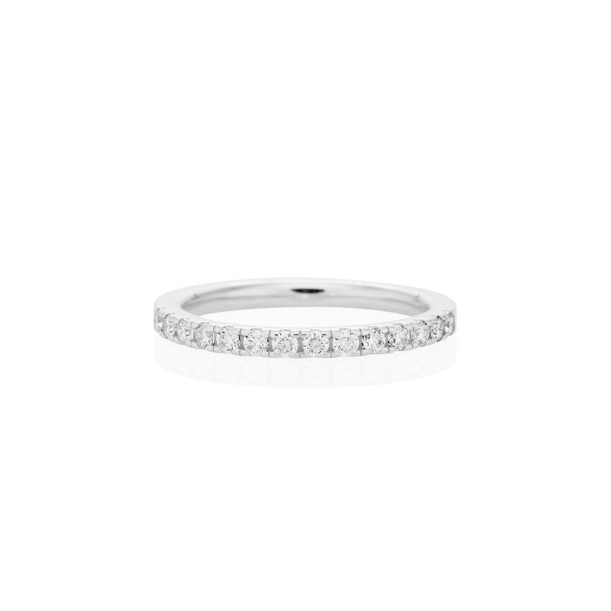 1.8mm Moissanite Half Eternity Ring in 925 Sterling Silver