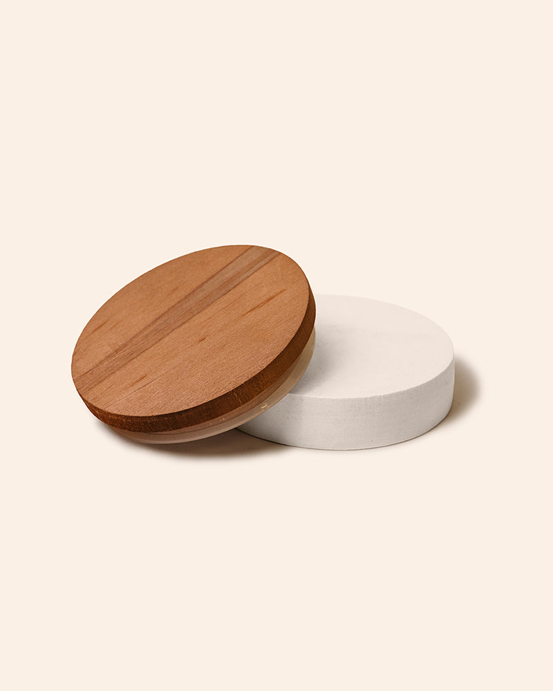 thick wood candle lid with gasket
