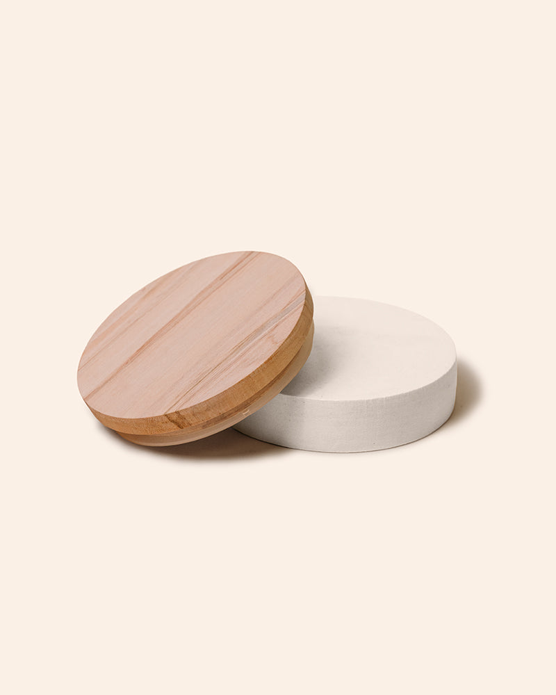 thick wood candle lid with gasket