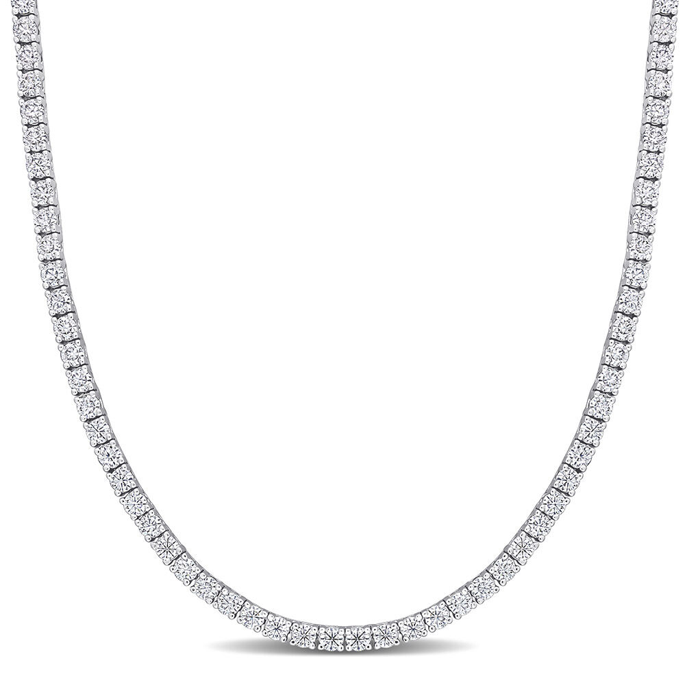 12.5 ct. DEW Created Brilliant Sapphire Tennis Necklace - 14K Gold Overlay