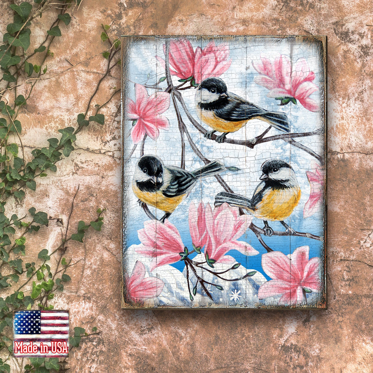 Goldfinches Wooden Wall Art by Nature Wonders - 95220-2B