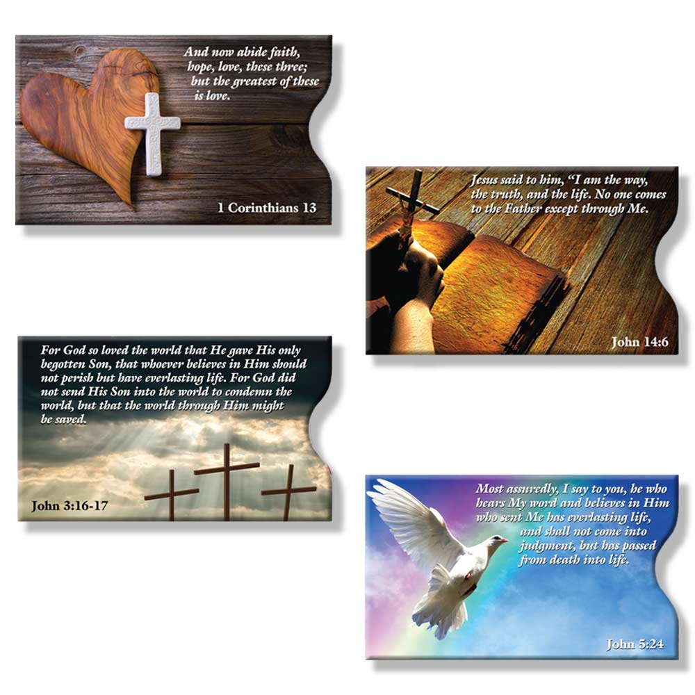RFID Blocking Credit Card Sleeves - Faith Sleeve 8 Pack