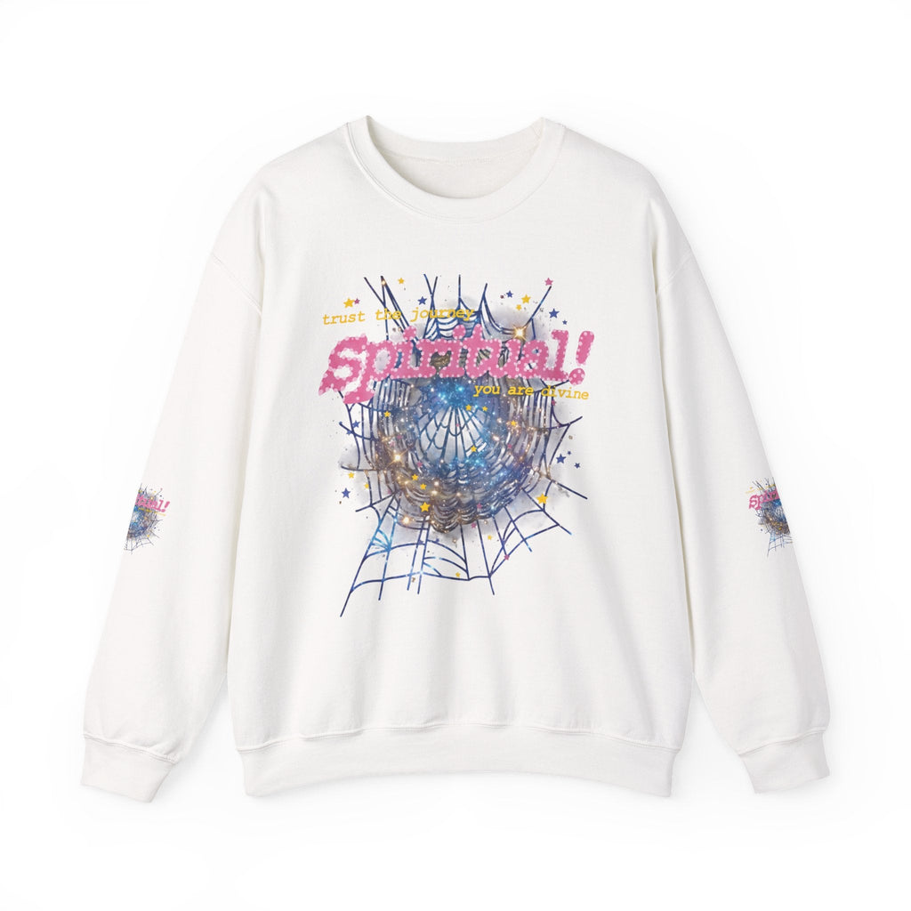 Spiritual Graphic Crewneck Sweatshirt – Dreamy Spiderweb Art
