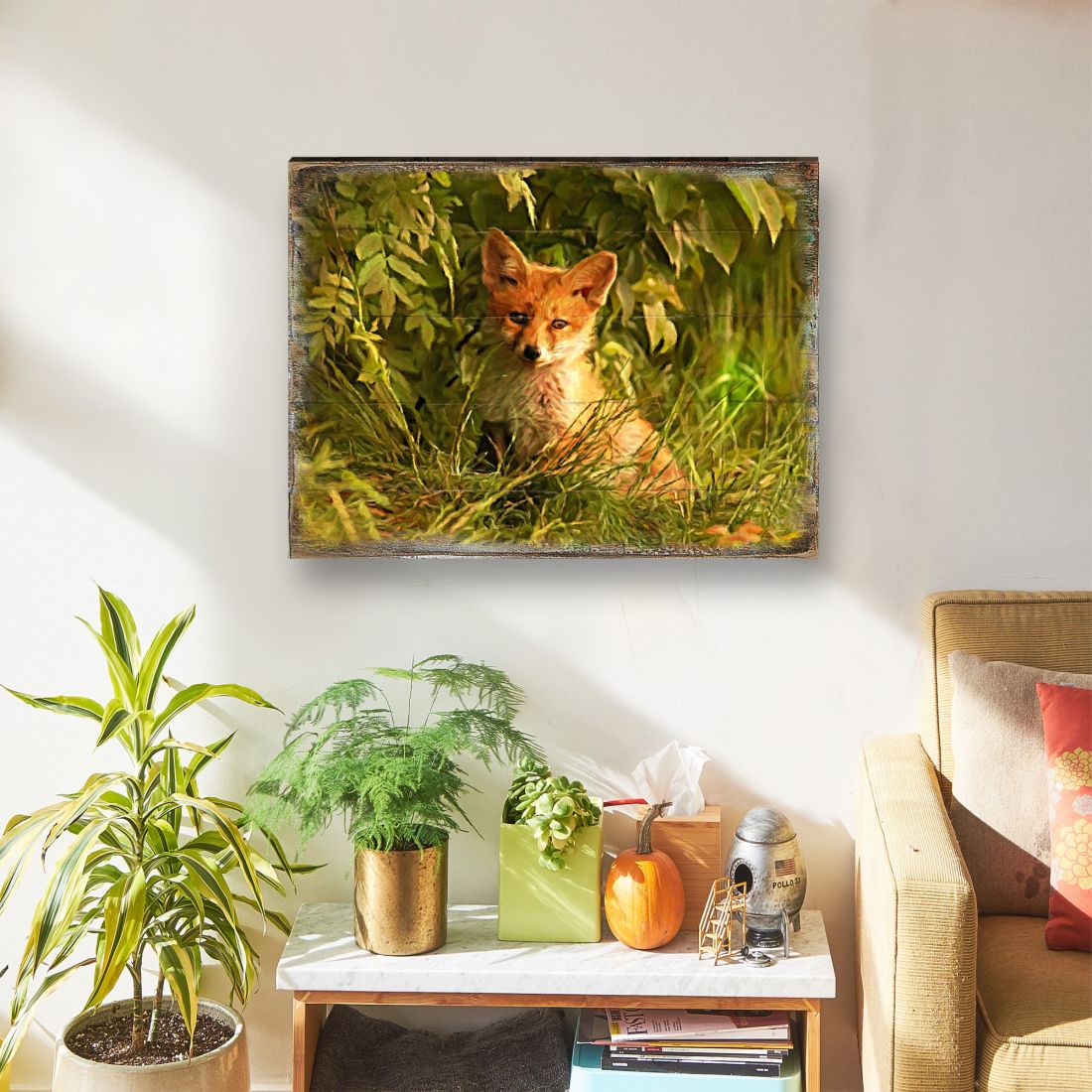 Fox Art Wooden Wall Art by Nature Wonders - Nature Wildlife Decor  - 95294B
