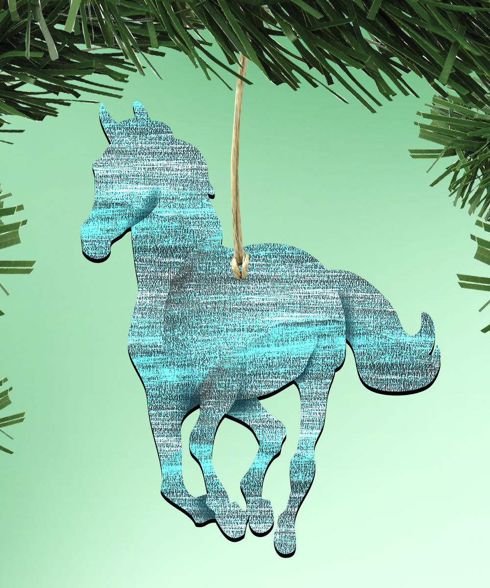 Running Pony Wooden Rustic Ornaments Set of 3 99157