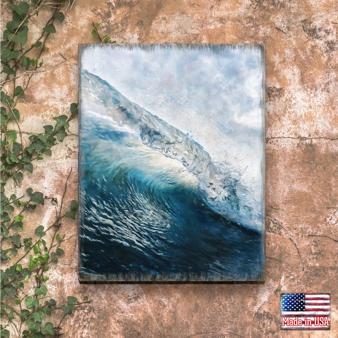 Ocean Wave Art Wooden Wall Art by Nature Wonders - Nature Wildlife Decor  - 95396B