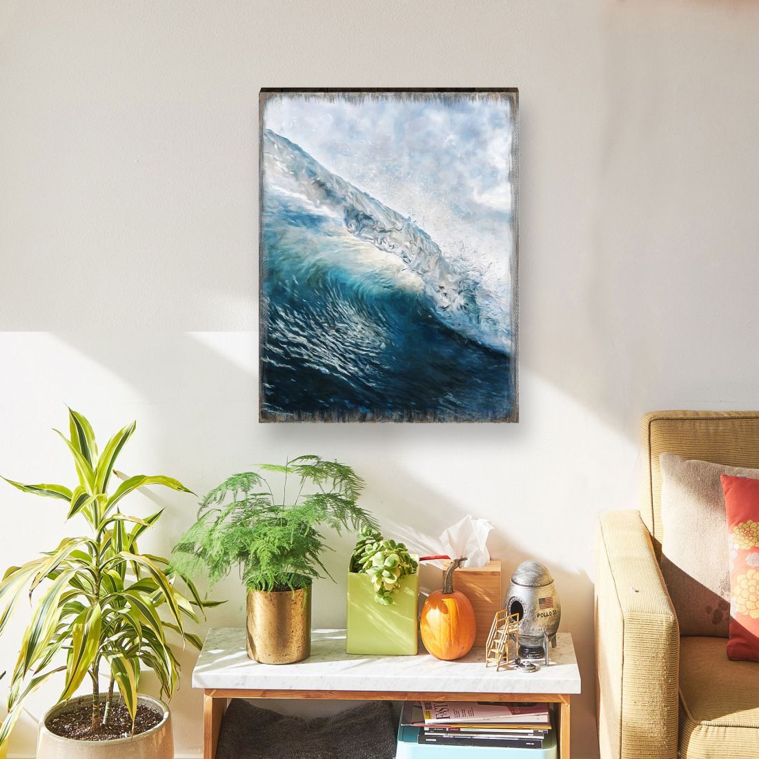 Ocean Wave Art Wooden Wall Art by Nature Wonders - Nature Wildlife Decor  - 95396B