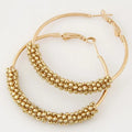 Beautiful Bright Beaded Hoop Earrings