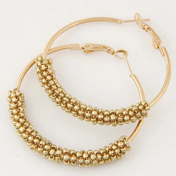 Beautiful Bright Beaded Hoop Earrings