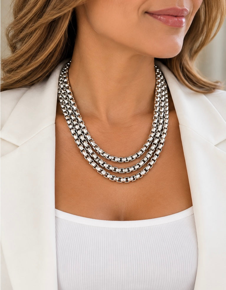 Aliza trio chain necklace