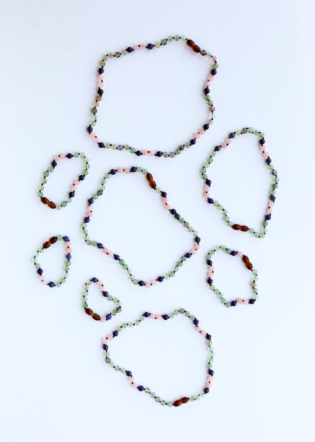 Fluorite + Lapis Lazuli + Rose Quartz || Gemstone Anklet or Bracelet
