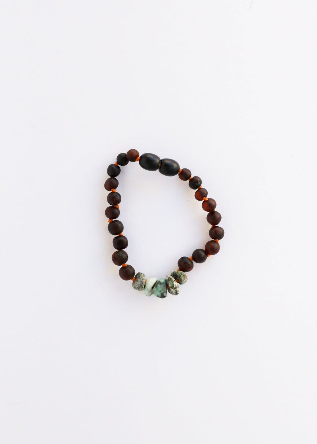 Raw Black Baltic Amber + Raw Turquoise Jasper || Anklet or Bracelet