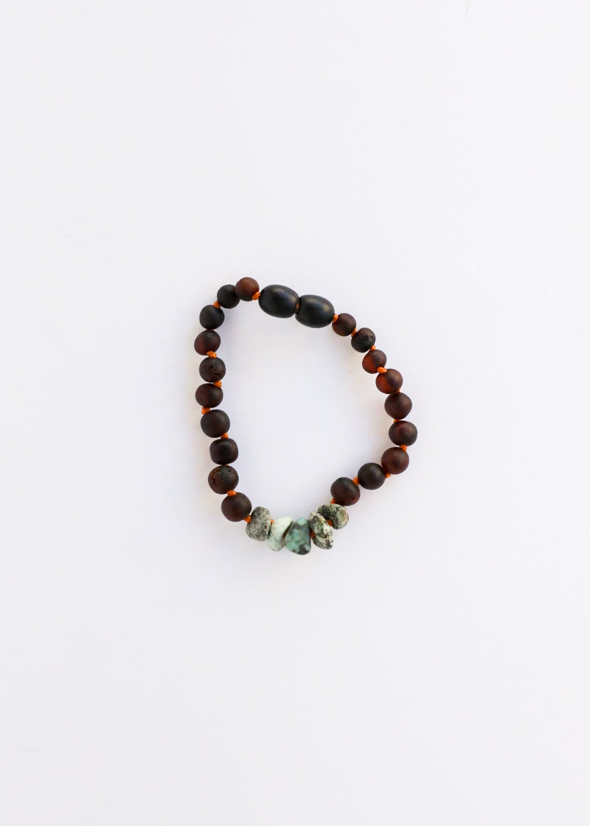 Raw Black Baltic Amber + Raw Turquoise Jasper || Anklet or Bracelet