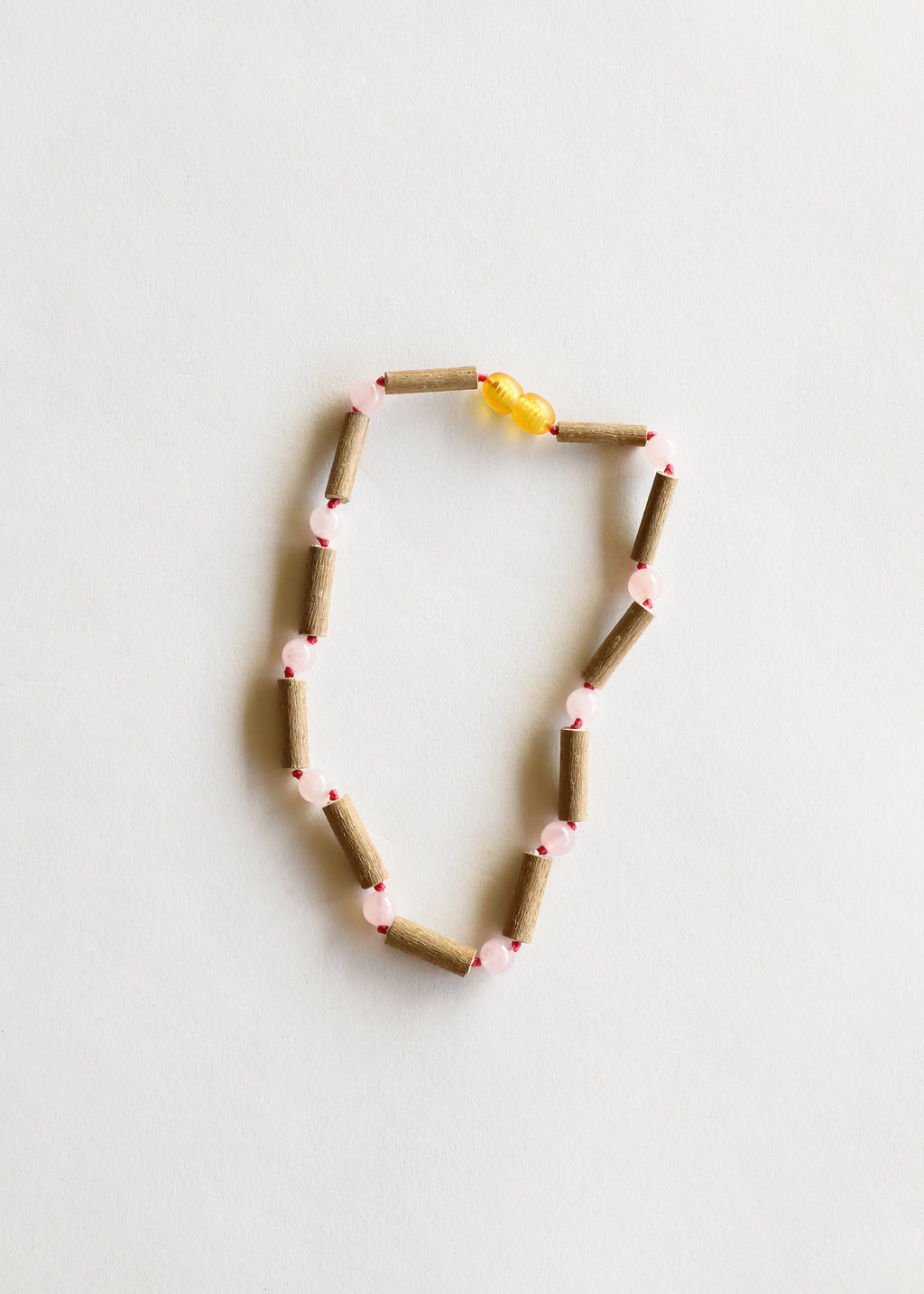 Hazelwood + Rose Quartz || Beaded Necklace