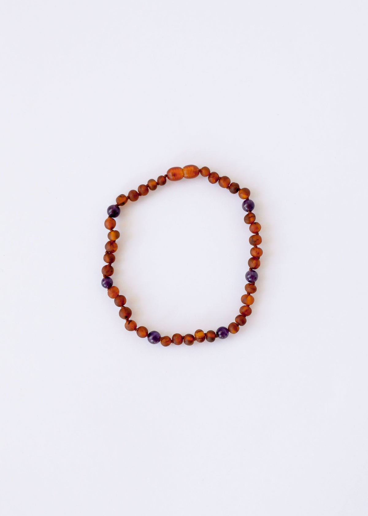 Raw Cognac Baltic Amber + Amethyst || Halo Necklace ||