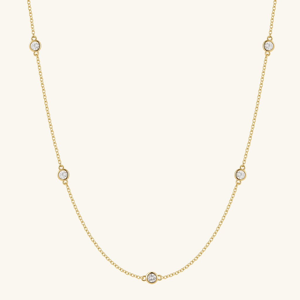 Gold Filled 5 Diamond Necklace