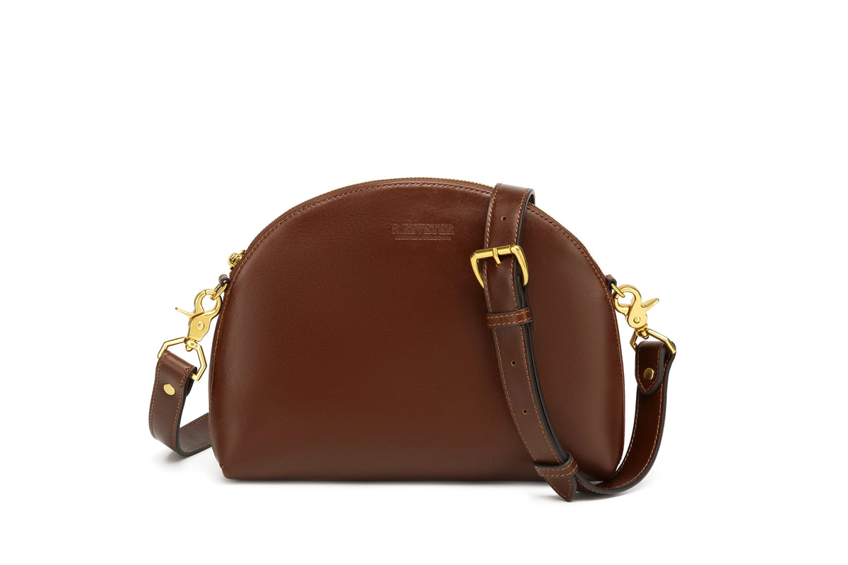 Hopper Crossbody Bag | Chocolate Brown Leather