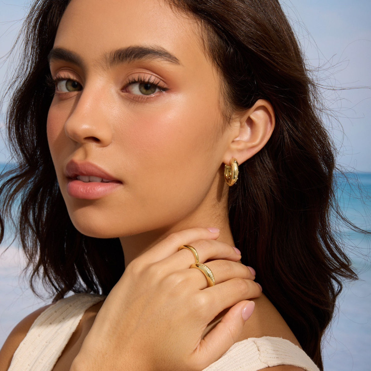 Gold Filled Sparkle Hoops
