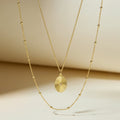 Gold Filled Oval + Satellite Necklace Set