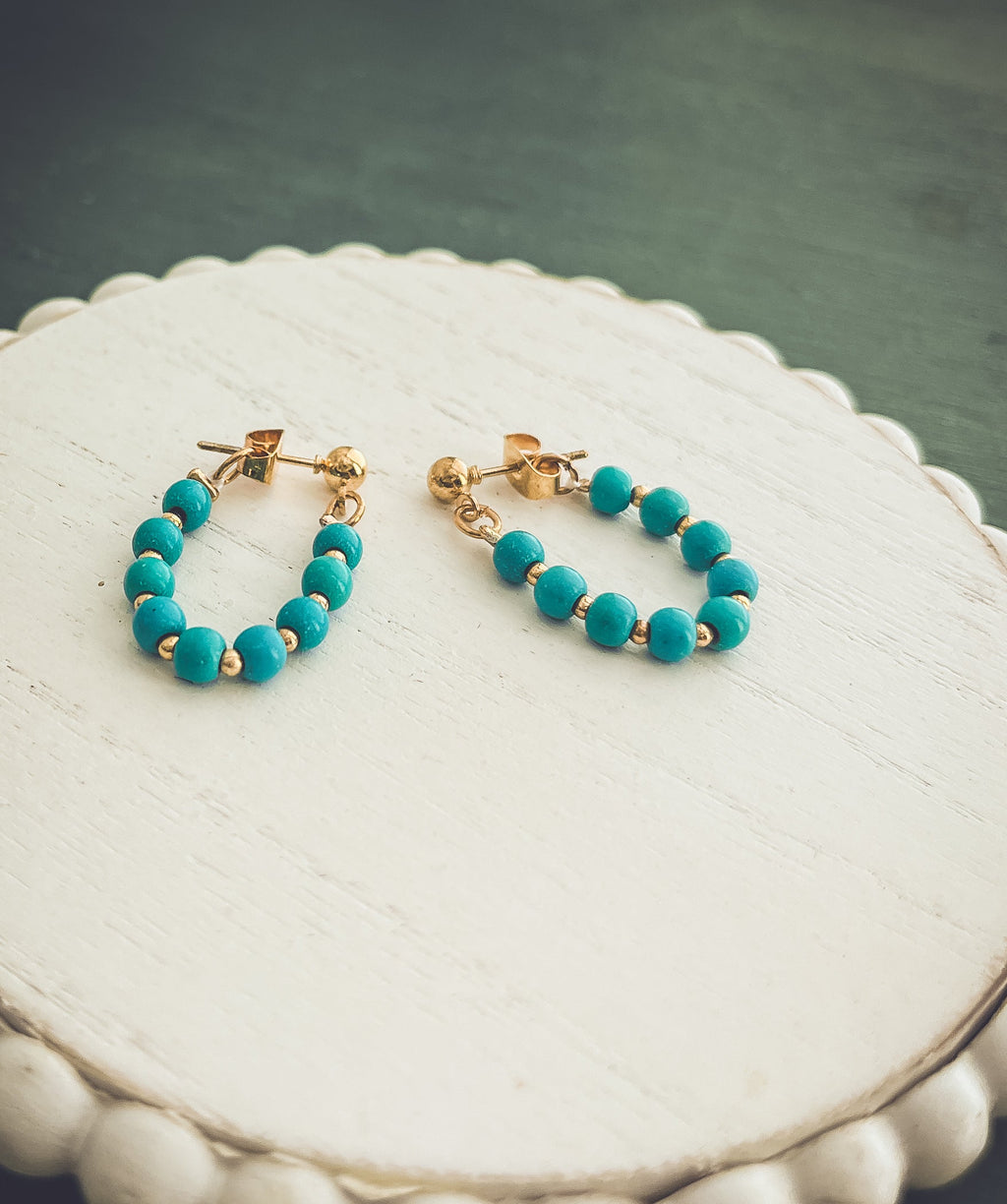 Beautiful Turquoise Hoops