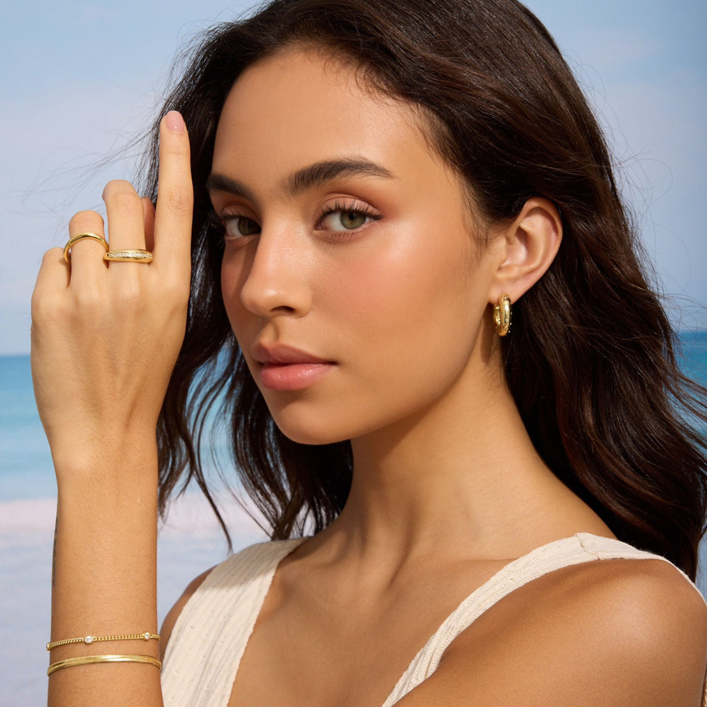 Bezel Curb Chain Bracelet