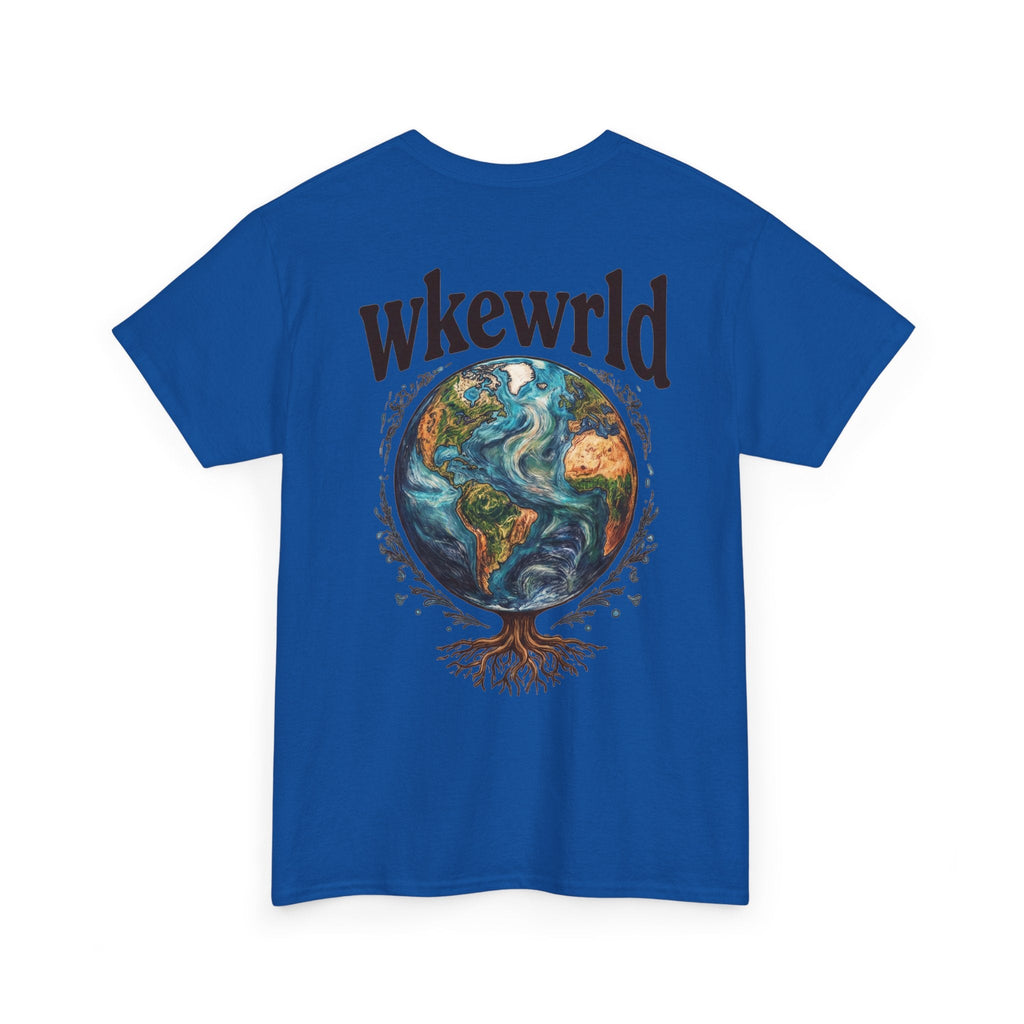 Earth Tree Graphic Tee — "WKE WRLD" Vintage Globe Design