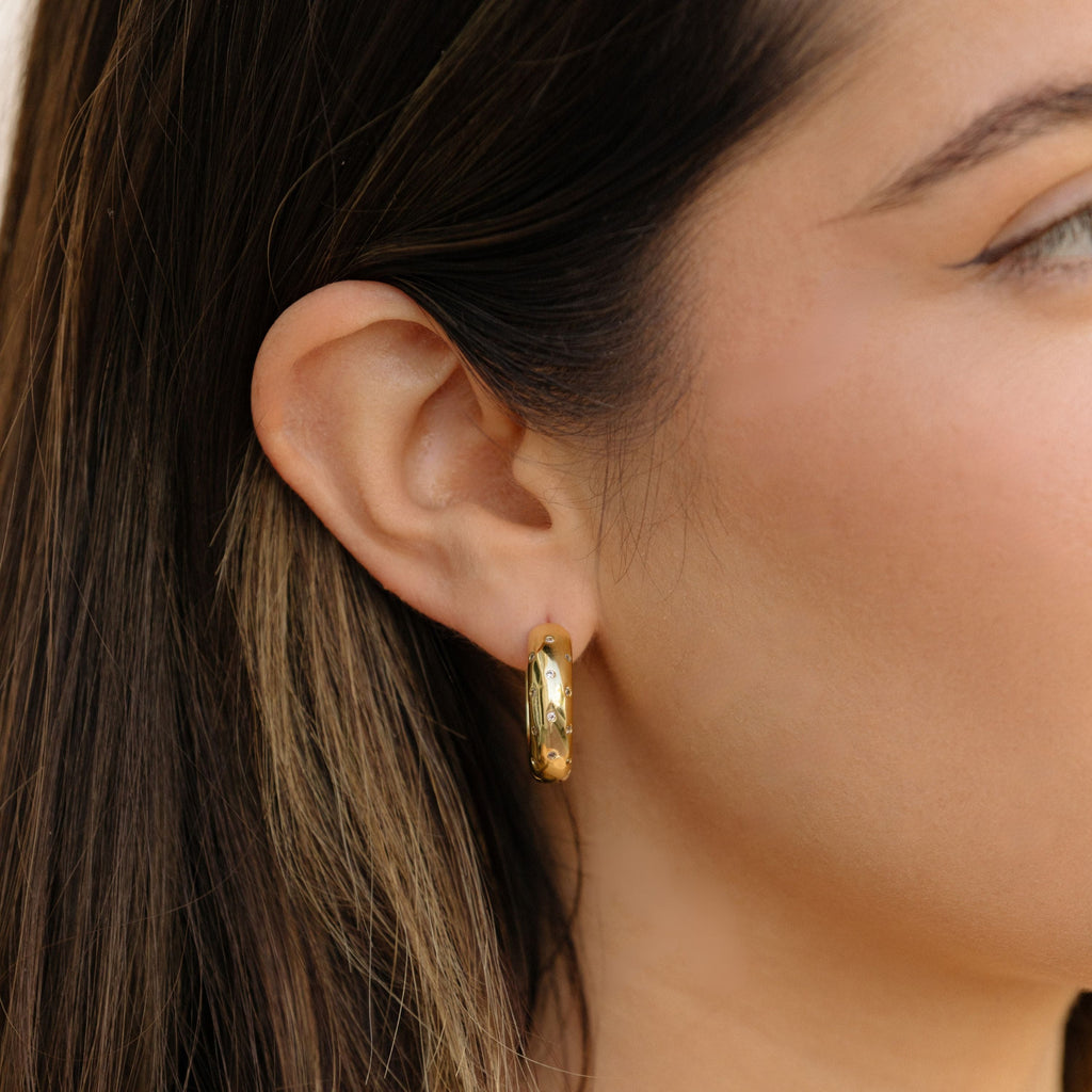 Gold Filled Sparkle Hoops