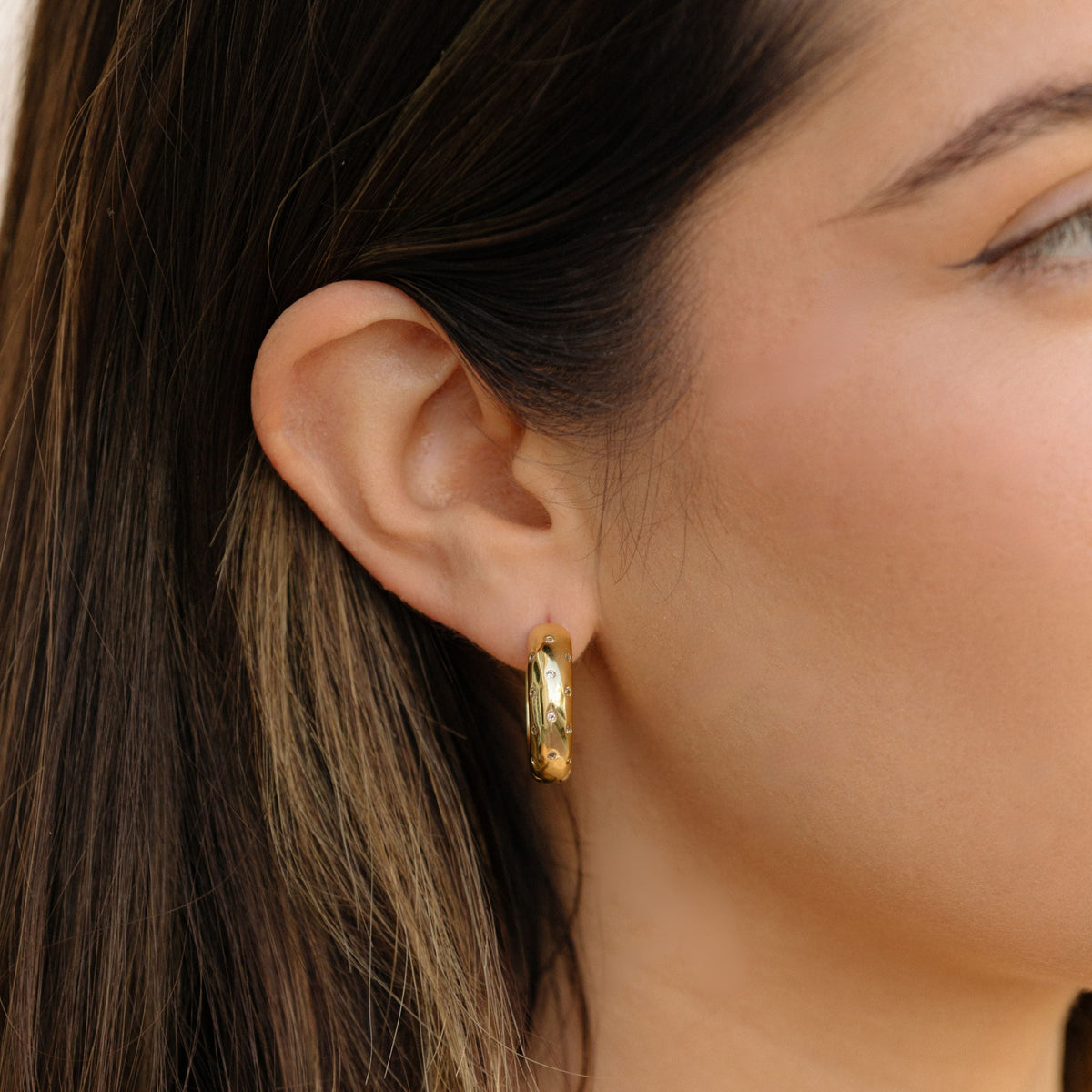 Gold Filled Sparkle Hoops