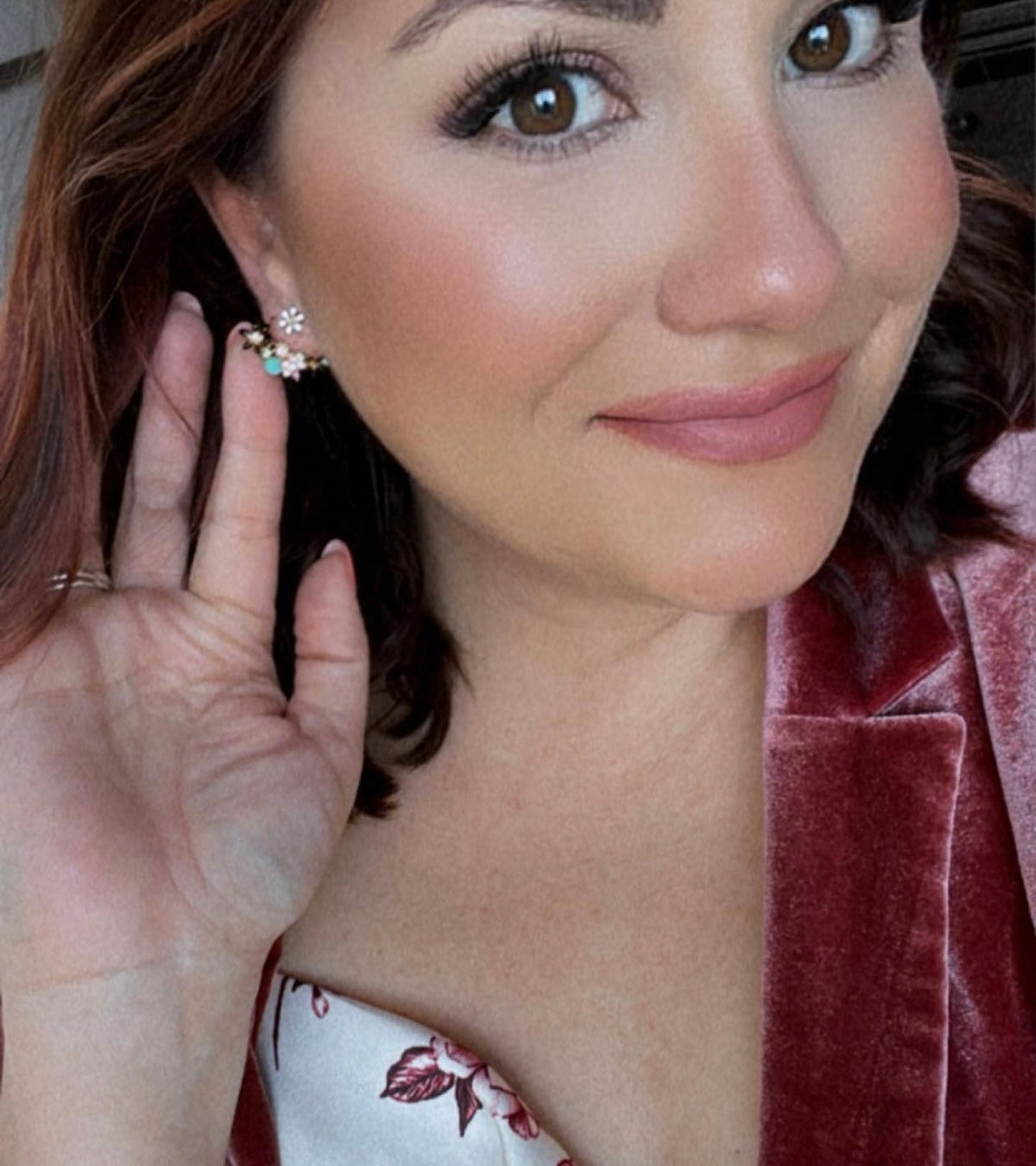 Beautiful Flower Jacket Earrings