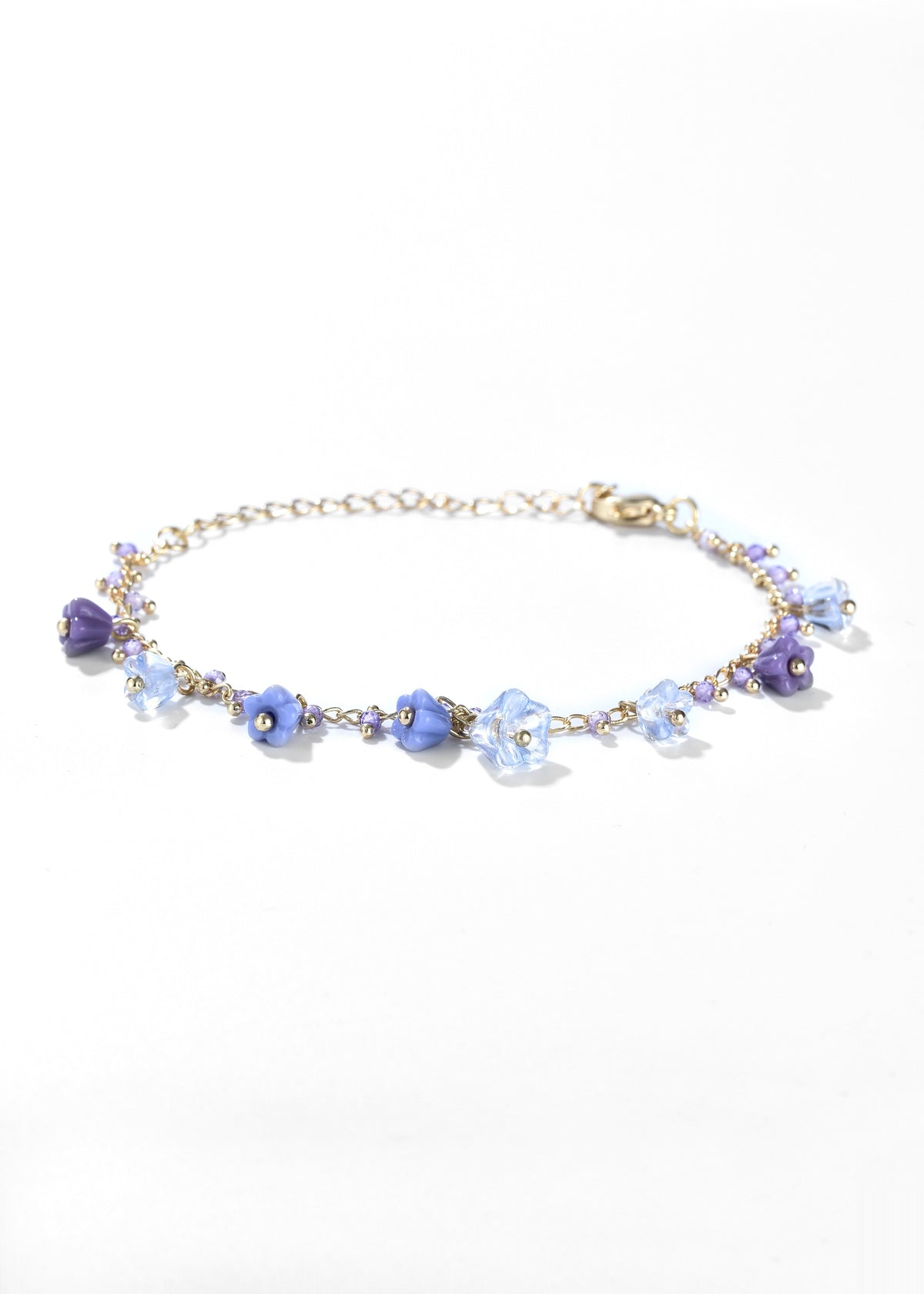 Purple Flower Charm Bracelet