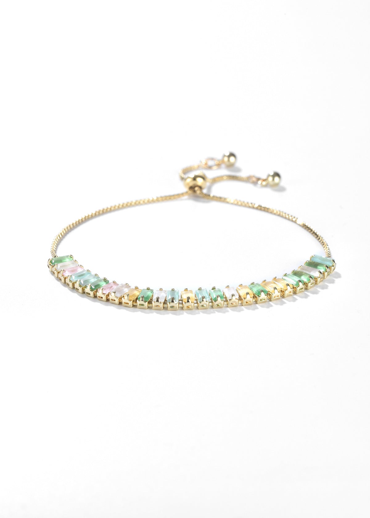 Golden Rainbow Emerald Bracelet