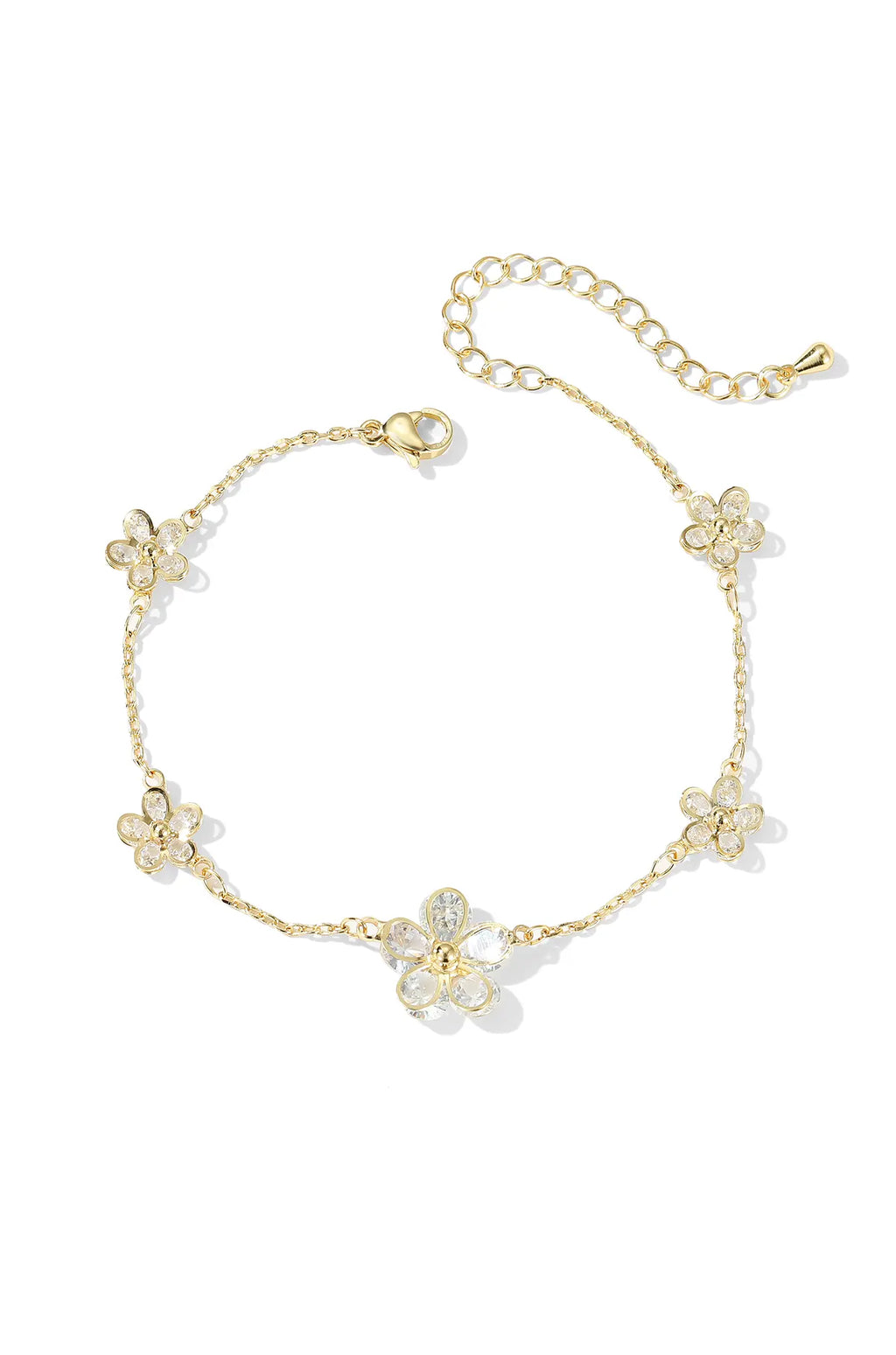 Dainty Sparkling Flower Bracelet