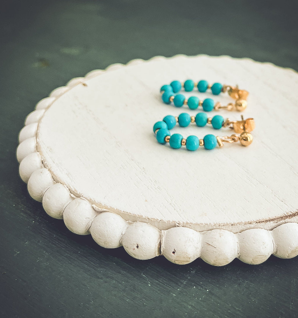 Beautiful Turquoise Hoops