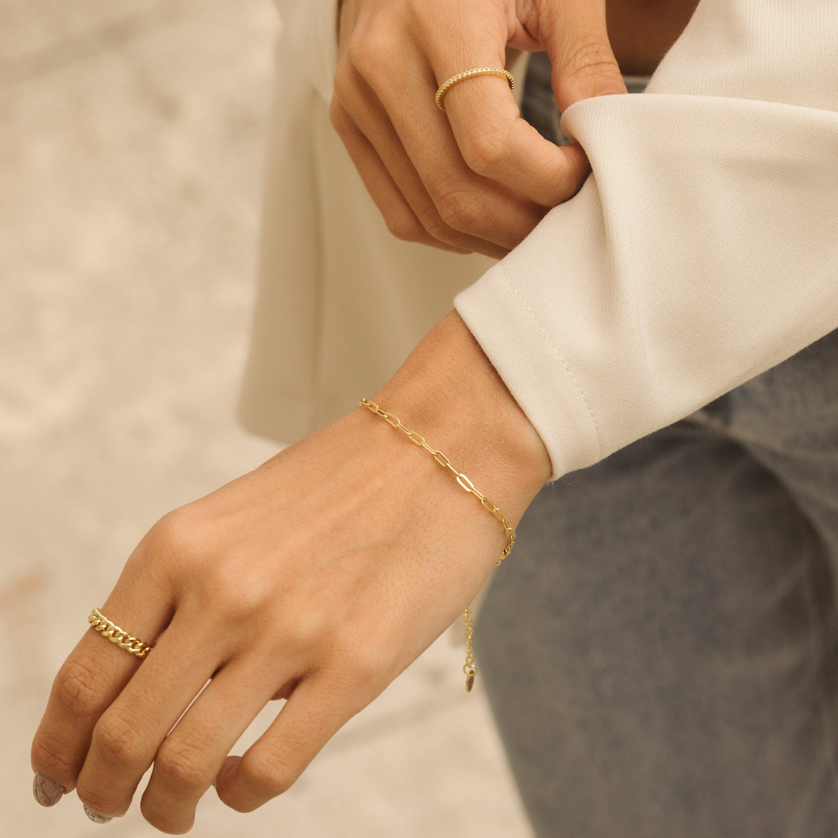 Gold Filled Paperclip Bracelet