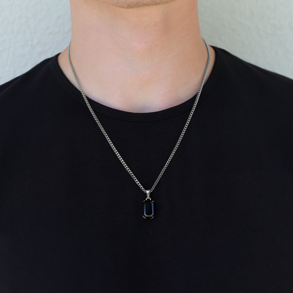 Black Onyx Stone Pendant Set