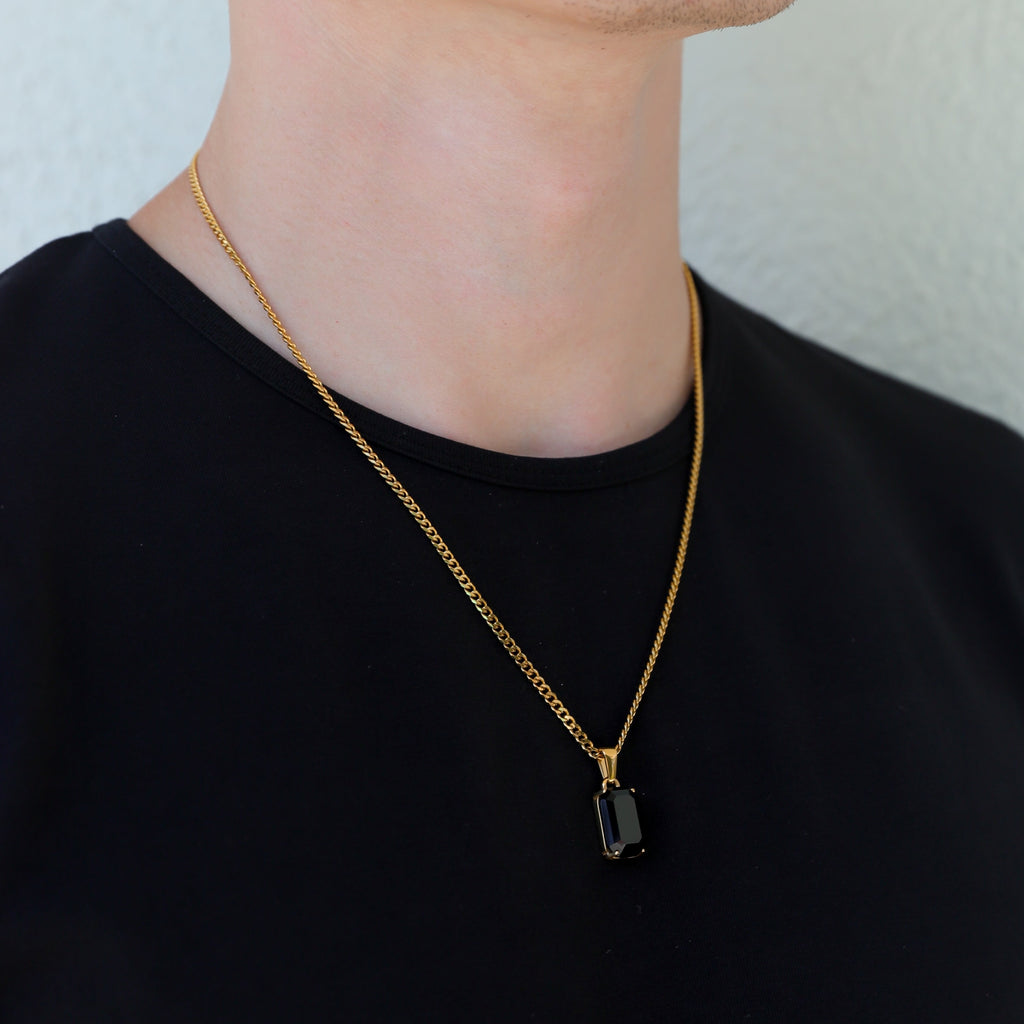 Black Onyx Stone Pendant Set