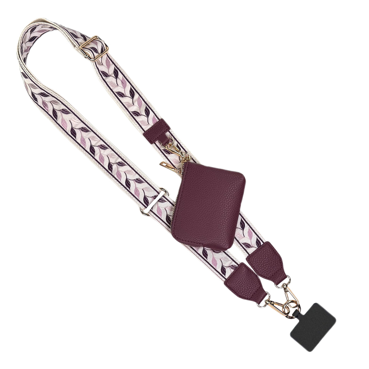 Clip & Go Strap w/RFID Pouch Leaf Pattern