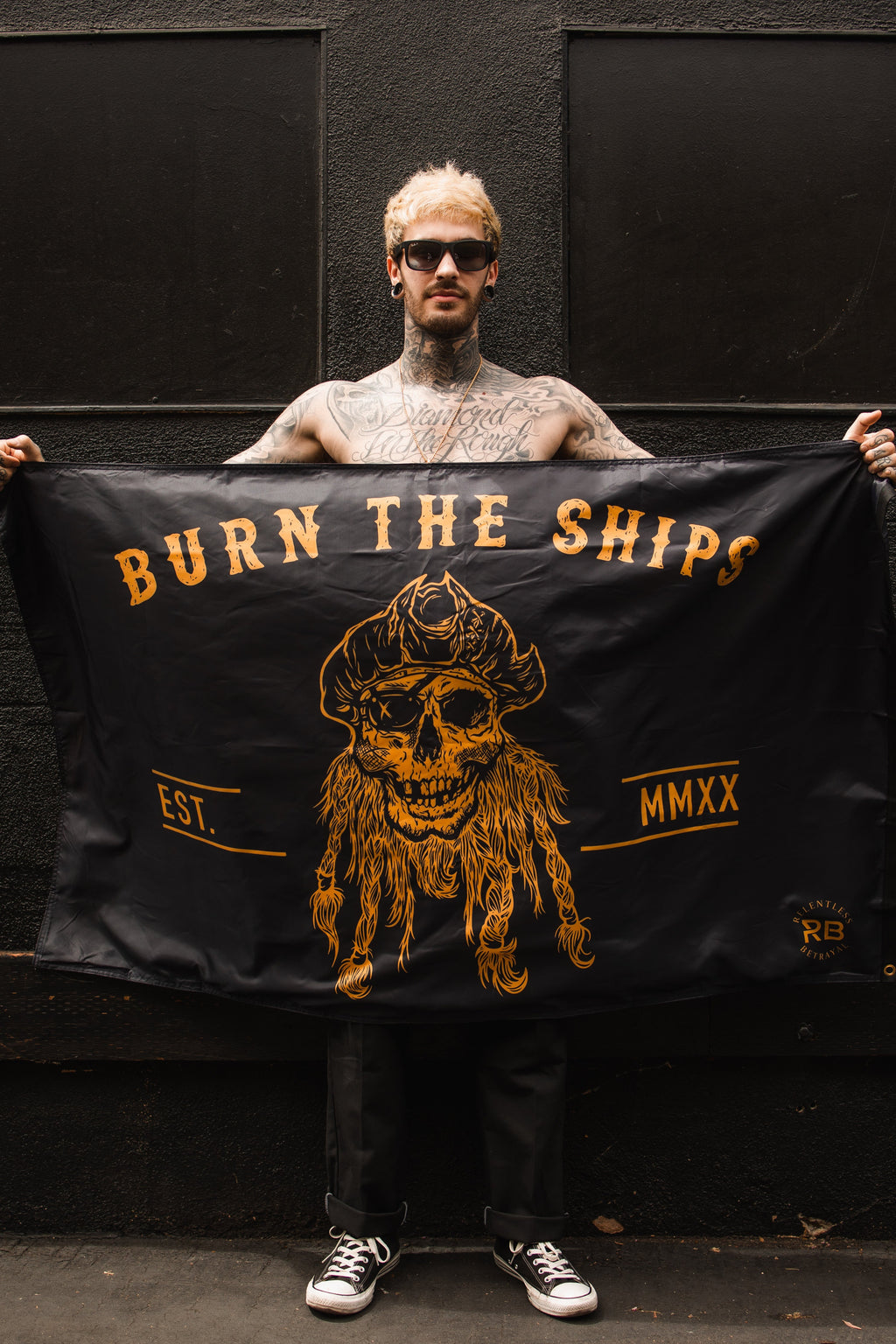 Burn The Ships BLACKOUT Double-sided Flag