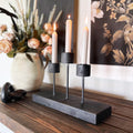 Distressed Black Metal Candle Holder