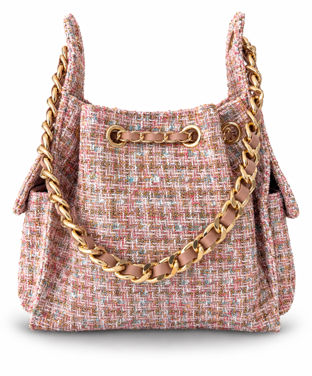 Bayshore Bucket Bag Small - Pink Confetti Tweed
