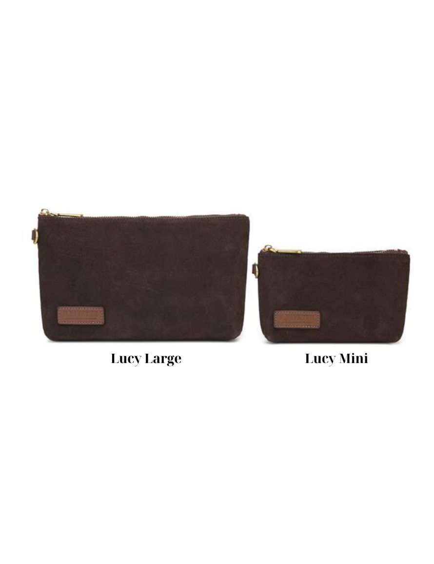 Lucy Large Zipper Pouch | Chocolate Washed Canvas