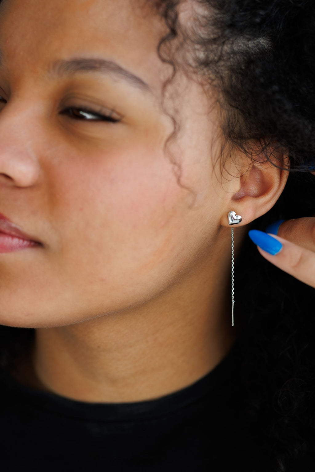 Beautiful Dainty Gold or Silver Heart Drop Earrings